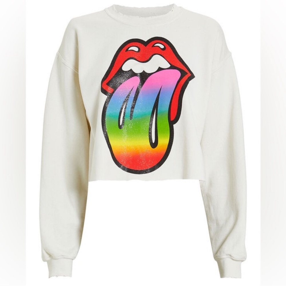 Tongue vintage style terry cloth sweater